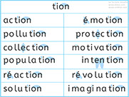 Apprendre à lire le son tion - Lecture visuelle avec Unik et Tipi - L'image du son tion - Lire des mots avec le son tion