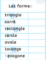 Lire les noms des formes et dessiner des formes - triangle, carré, rectangle, cercle, ovale, lozange, hexagone