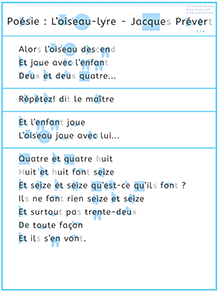 Lire la poésie "Pages d'écriture" de Jacques Prévert page 2 - Lecture visuelle avec Unik et Tipi