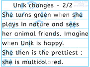 Apprendre à lire avec Unik et Tipi - Histoire à lire 10.2 avec tous les sons déjà vus - Unik est heureuse - Lecture syllabique et visuelle