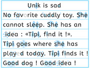 Apprendre à lire avec Unik et Tipi - Histoire à lire 10.1 avec tous les sons déjà vus - Unik est triste - Lecture syllabique et visuelle