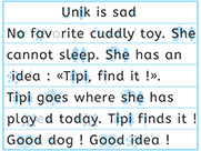 Learn to read with phonics visually-Apprendre l'anglais en images visuellement - Histoire à lire pour enfants en anglais : Unik is sad