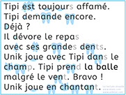 Apprendre à lire avec Unik et Tipi - Histoire à lire 3 avec le son an en am em : Tipi demande encore - Méthode de lecture syllabique et visuelle