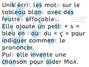 Apprendre à lire avec Unik et Tipi - Histoire à lire avec le son ç : apprendre le ç - page 2 sur 5 - Lecture syllabique et visuelle Alvea