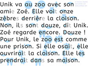 Apprendre à lire avec Unik et Tipi - Histoire à lire 9 avec le son z et s de osons - Unik et Tipi vont au zoo - Lecture syllabique et visuelle