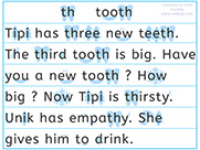 Learn to read with phonics visually-Apprendre l'anglais en images visuellement-Lire le texte avec le son th:  Unik has empathy