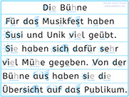 Apprendre l'allemand - Apprendre à lire un texte allemand avec le son ü üh de kühn - ü-Laut lesen lernen - Lecture visuelle - die Bühne p 1